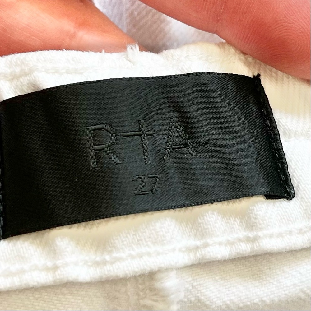 RTA Michael Side Snap Jean White Size 27 Trendy Street Wear Modern Chic Sporty - Picture 4 of 8